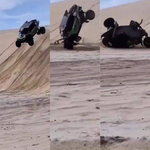 Veículo UTV capotou em disputa de rally na Grande Natal — Foto: Divulgação