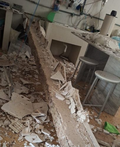 Viga desabou em laboratório da Ufersa em Mossoró — Foto: Reprodução