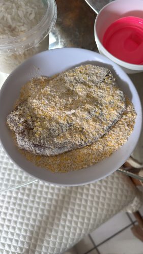 Peixe frito que família comeu no almoço no domingo, em Natal — Foto: Cedida