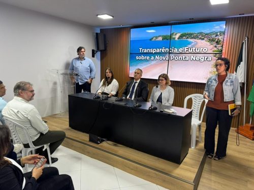 Prefeitura de Natal apresenta nova obra no sistema de saneamento da praia de Ponta Negra — Foto: Sérgio Henrique Santos/Inter TV Cabugi