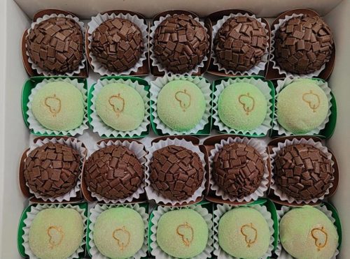 Brigadeiros de manjericão com hortelã e de chocolate — Foto: Priscila Mara/Arquivo pessoal