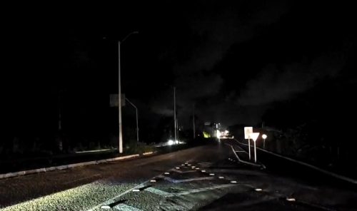 Rota do Sol às escuras, em Natal — Foto: Reprodução/Inter TV Cabugi