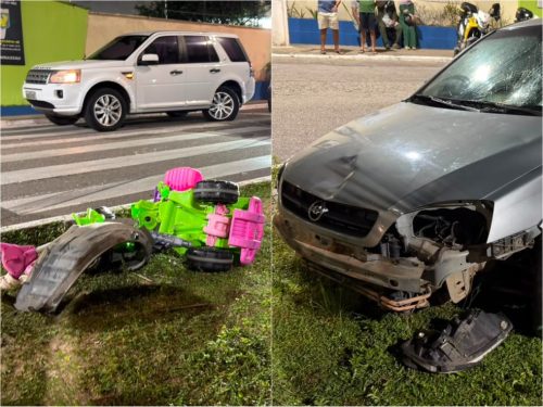 Acidente ocorreu em uma das principais vias de Nova Parnamirim — Foto: Kléber Teixeira/Inter TV Cabugi
