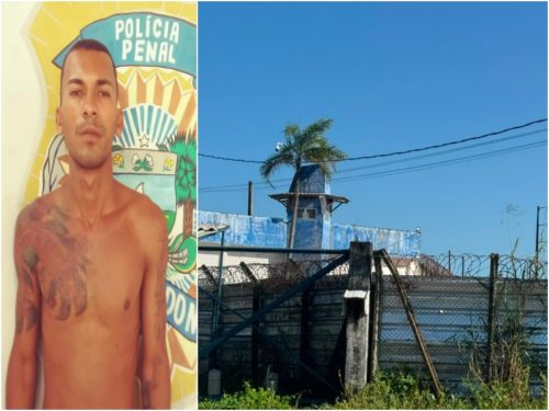 Fugitivo estava internado em uma UPA na Grande Natal — Foto: Foto 1: Seap/Divulgação | Foto 2: Sérgio Henrique Santos/Inter TV Cabugi